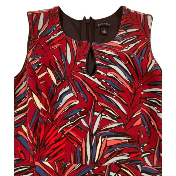 Lands’ End Ponte Keyhole Sheath Dress Warm Cinnamon Leaves Size 4 NWOT - Picture 4 of 7